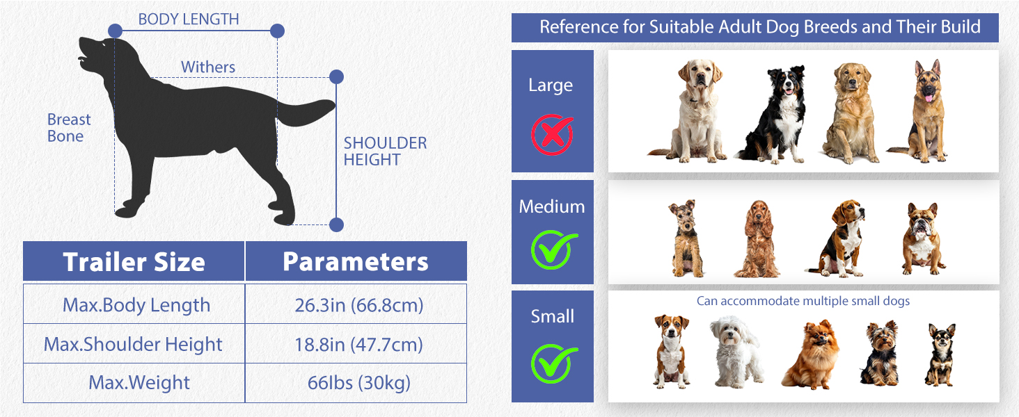 Фаркоп для велосипеда для собак маленьких та середніх порід - до 23 кг, складний, з швидкознімними колесами, чорний