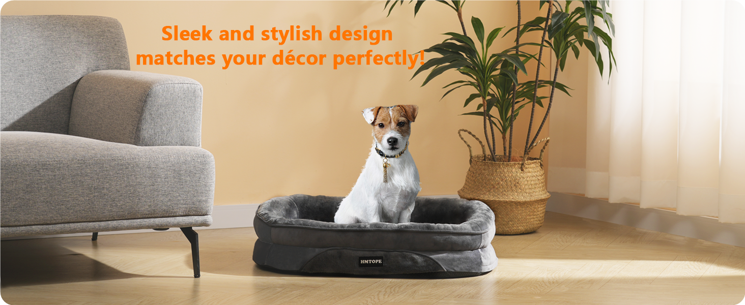 Ортопедичне ліжко для собак, собаче ліжко-софа з валиком для шиї, неслизьке дно, кошик для собак, знімний та пральний, для маленьких собак, 71 x 53 x 14 см, темно-сірий