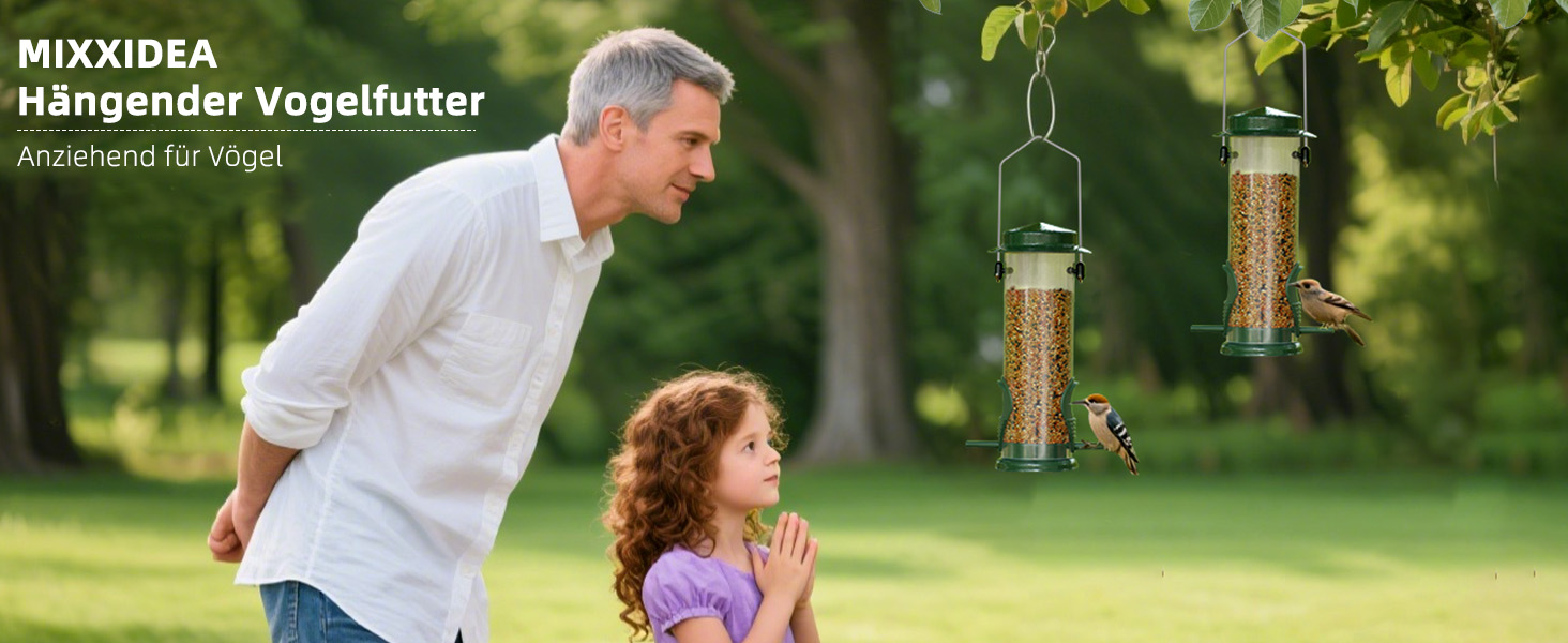 Годівниця для птахів Mixxidea з нержавіючої сталі, для саду та двору, 2 шт. (зелена)