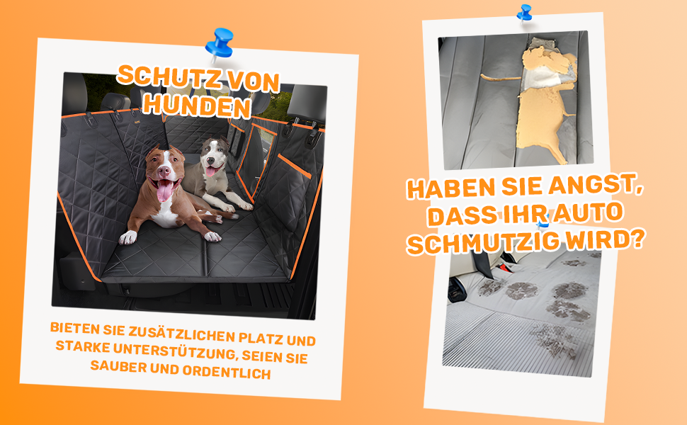 Захист для заднього сидіння автомобіля від собак: водовідштовхувальний, антицарапинний, з боковими захистами та оглядовим вікном
