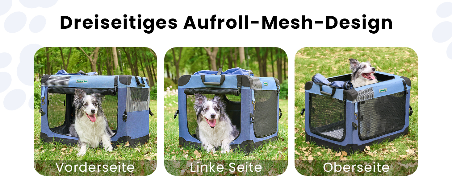 Складана переноска для собак та котів Gardner Pet Hundebox, 66x48x48 см, сіра. Підходить для тварин до 15 кг. З ручками та ковдрою.