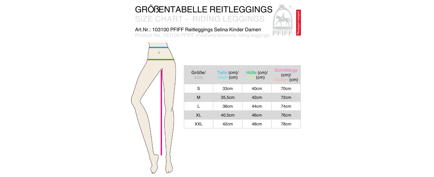 Легінси для верхової їзди PFIFF Selina з кишенею для телефону, блакитні (M)
