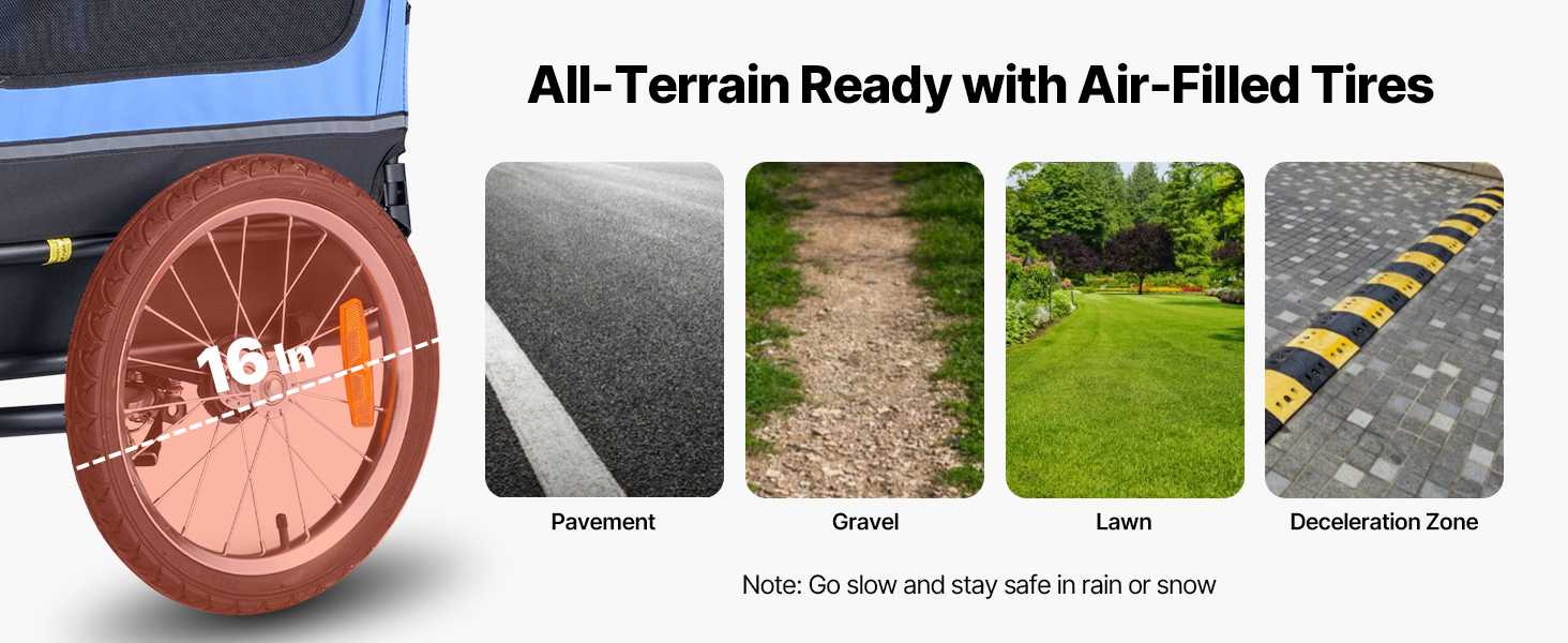 Причіп для собак VEVOR до 40 кг, 2-в-1, для маленьких та великих собак, з розкладним каркасом, універсальний з'єднувач, з прапорцем, внутрішній поводок, 1380x755x800 мм