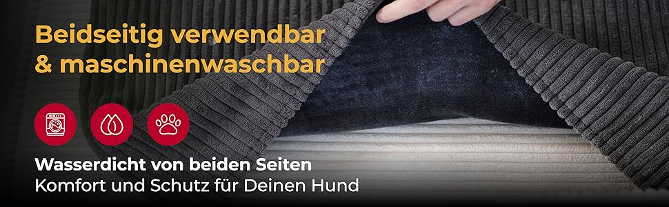 Водонепроникний плед для собак та котів на диван – захист від плям – дихаючий та пральний – Made in Germany (Антрацит, 65x95см)