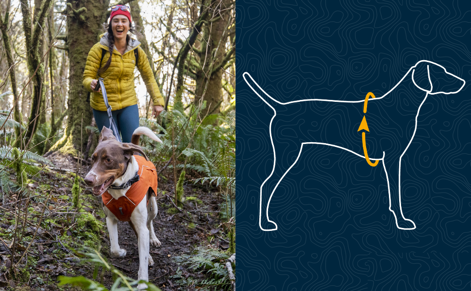 RUFFWEAR Overcoat Fuse: Куртка та шлейка для собак 2-в-1, з флісовою підкладкою, Salbei-Lila, XL