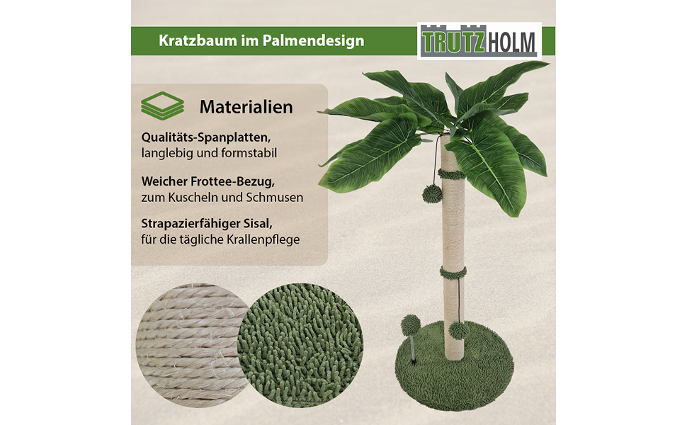 Кігтеточка TRUTZHOLM з м'яким покриттям: кігтеточка для котів з міцного сизалю, 85 см