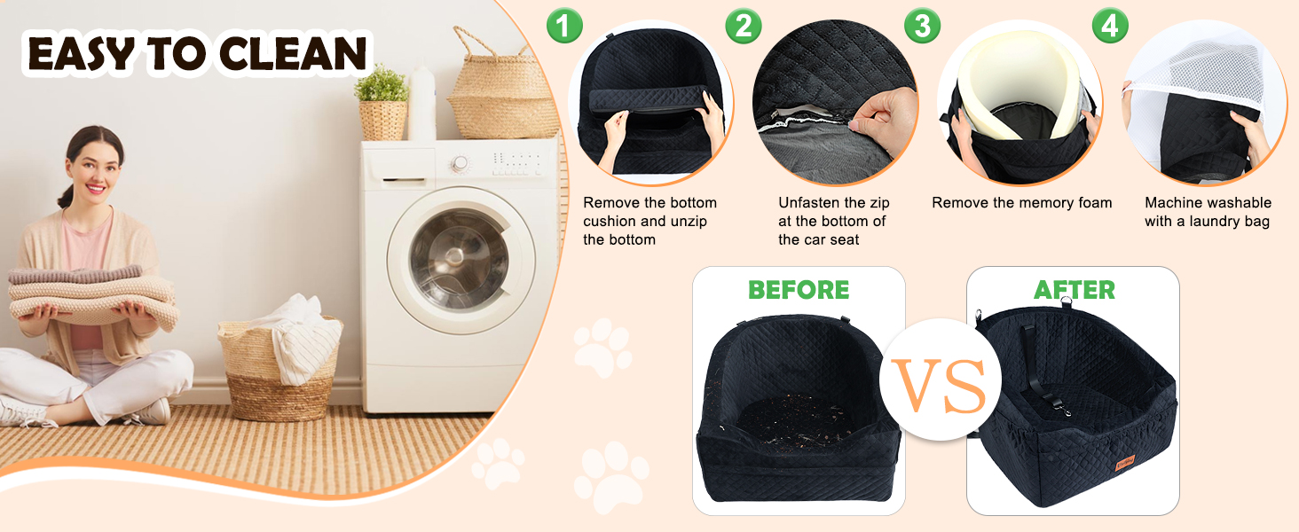 Автокрісло для собак маленьких порід, чорне. Знімне, миється, з підстаканниками та ременем безпеки. До 11,3 кг