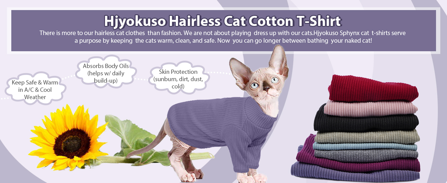 Тепла жилетка для безшерстних котів з високим коміром, фіолетового кольору (L)