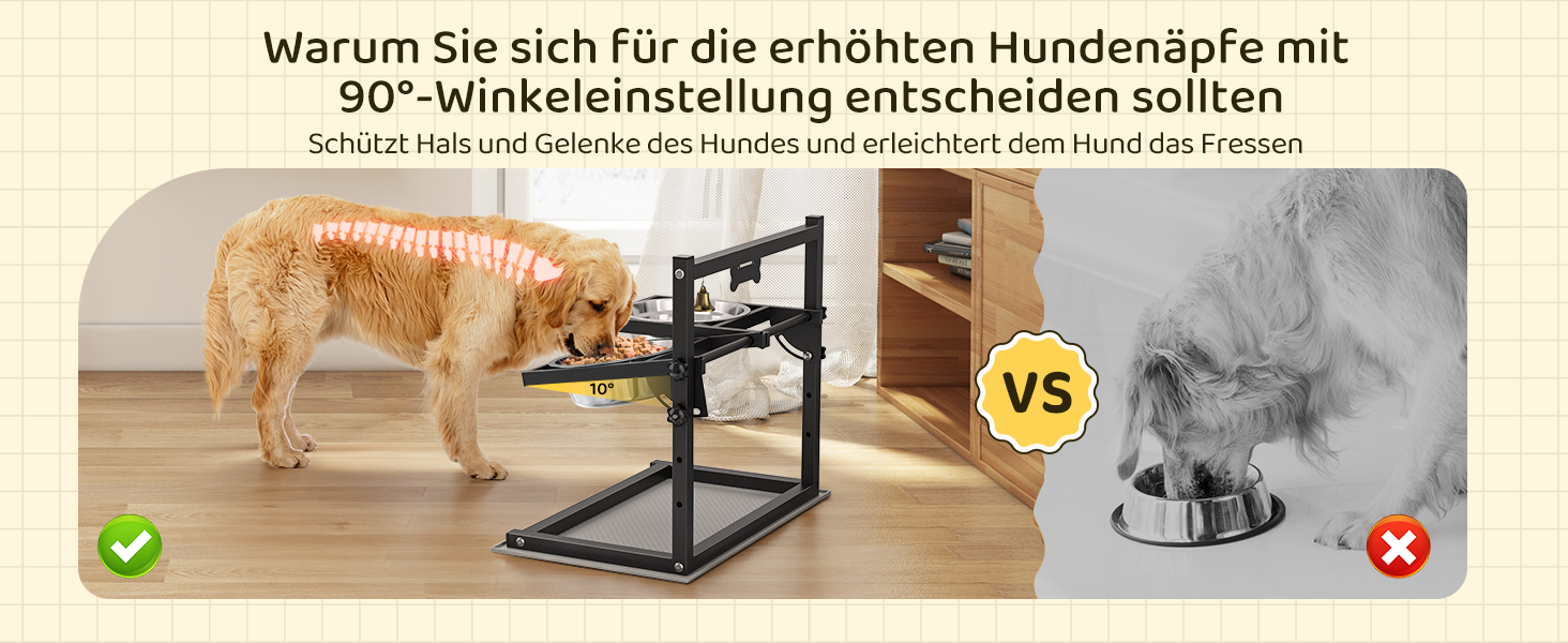 Підвищена годівниця для собак з регулюванням висоти та кута, 2 миски, антиковзаюча підстилка
