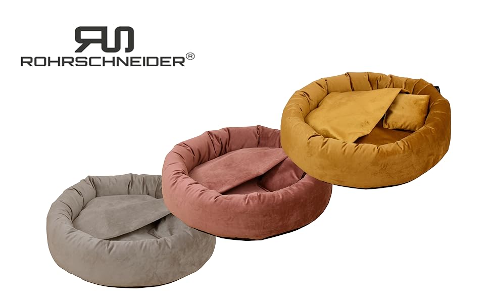 Килимок для собак Luxus Denver | гігієнічний, миючий | розмір M (для маленьких та середніх собак) | затишна печерка з пакетиками для збору відходів | оксамит, пудровий | діаметр 68 см