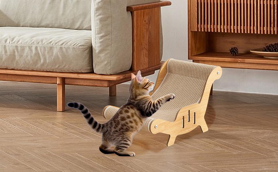 Крісло-лежанка для котів з сизалю, лежанка-крісло для дряпання котів, гамак для котів, кошик для котів, ліжко для котів, цуценят та дрібних тварин, 53x31x32 см