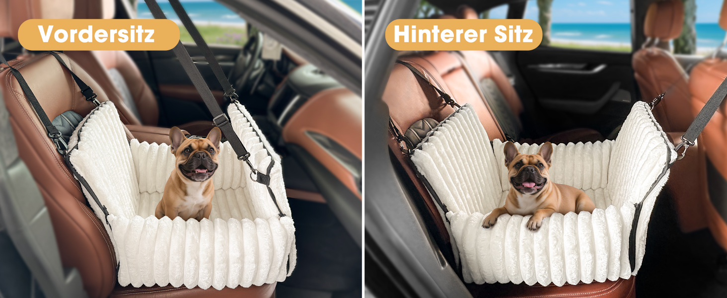 Автомобільне ліжко для собак MIXJOY: комфортне та безпечне місце для маленьких та середніх собак. Зручне кріплення, миється, з пам'яті-піни, сіре.