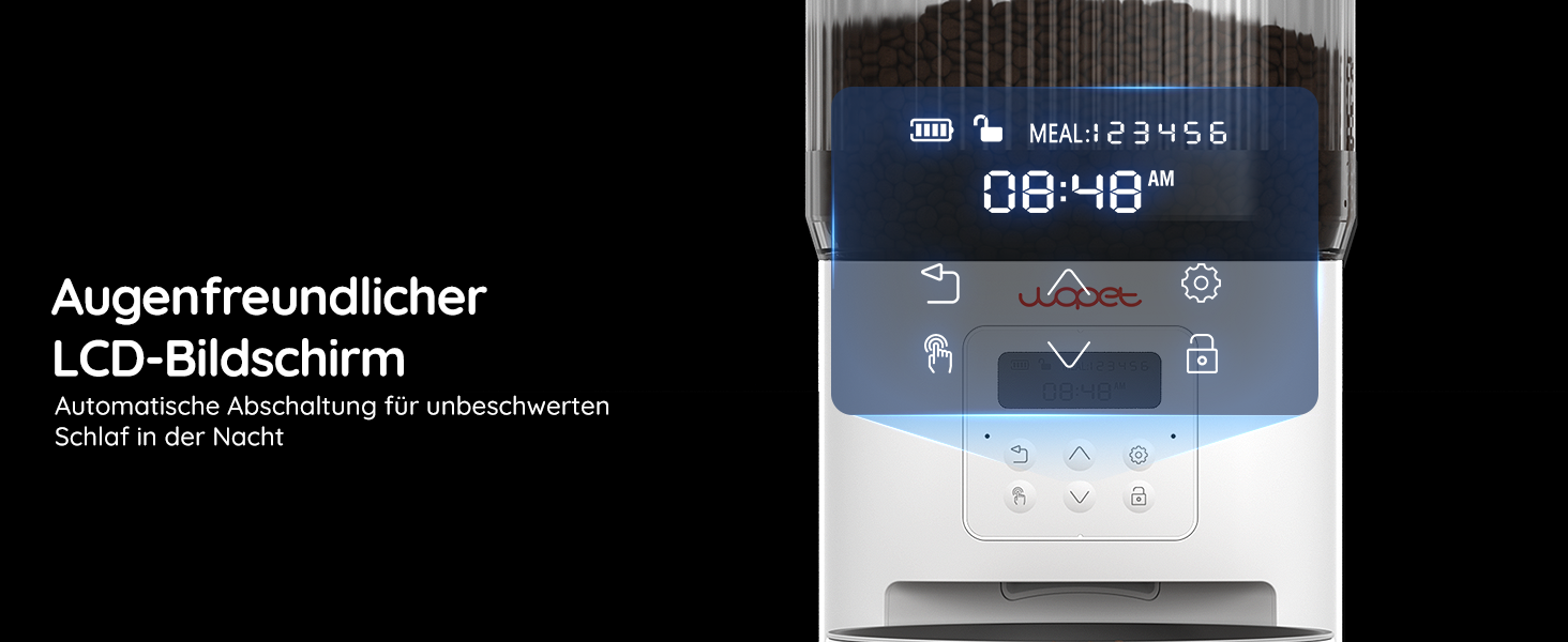 Автоматичний кормушка для котів WOPET 4L: програмування, 180 днів роботи, сталева миска, білий колір