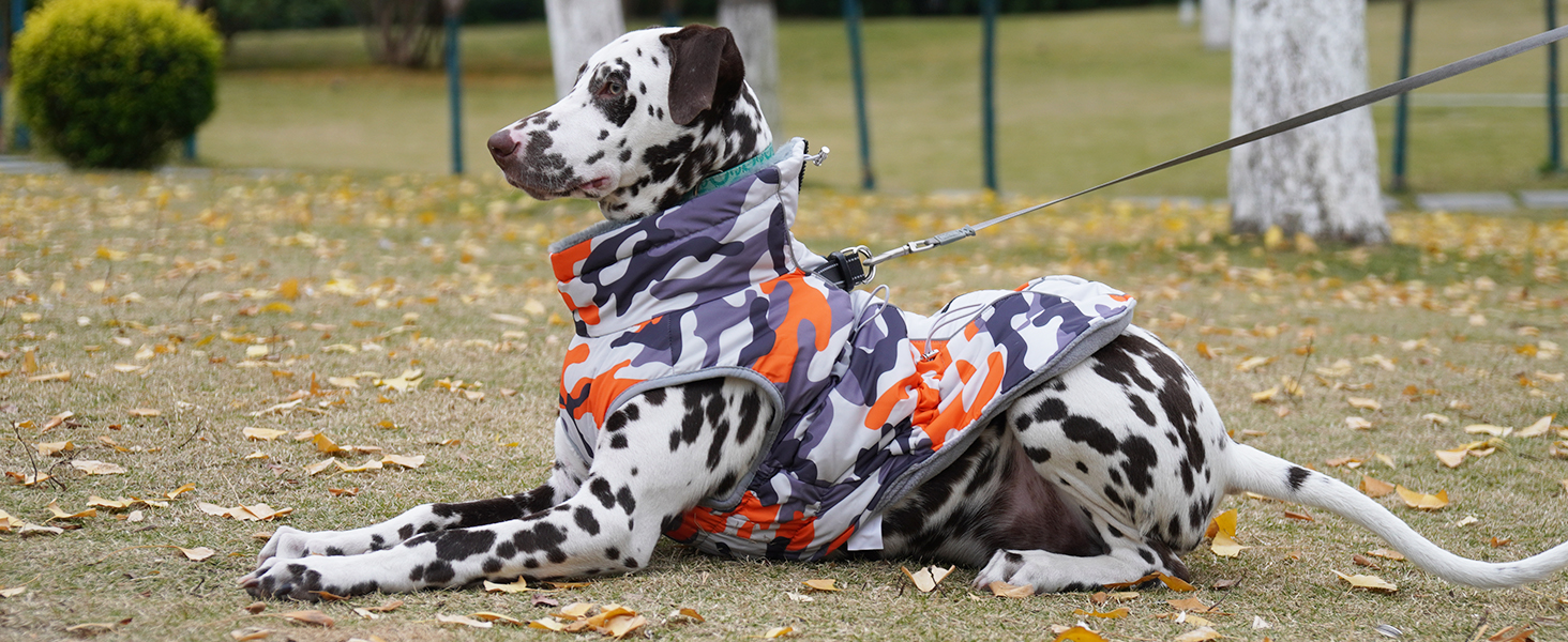 Водонепроникний теплий зимовий одяг для собак - куртка-манжетка з отвором для шлейки, камуфляж Olive Drab (3XL)