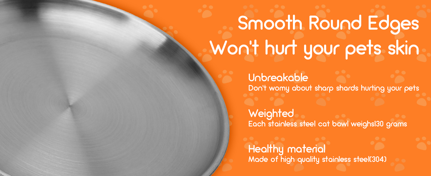 Набори мисок для котів та дрібних тварин Elisabe Katzennapfe (6 шт.) з нержавіючої сталі, 17 см, антиковзний, проти втоми вусів