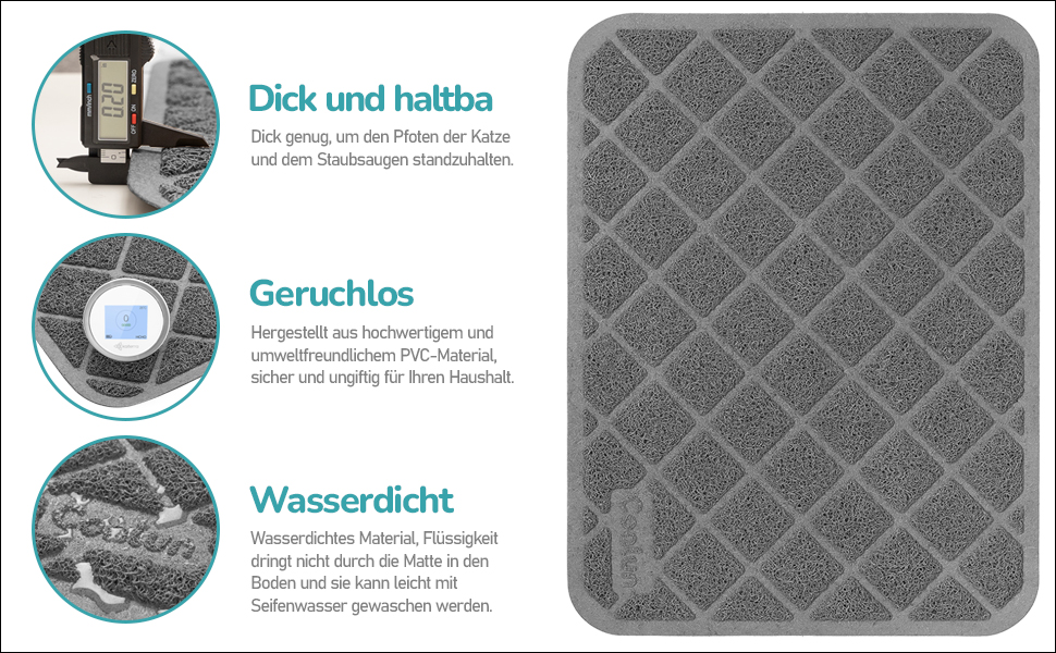 Килимок для котячого туалету Conlun Katzenklo Matte, 119 x 89 см, сітка, водонепроникний, чорний