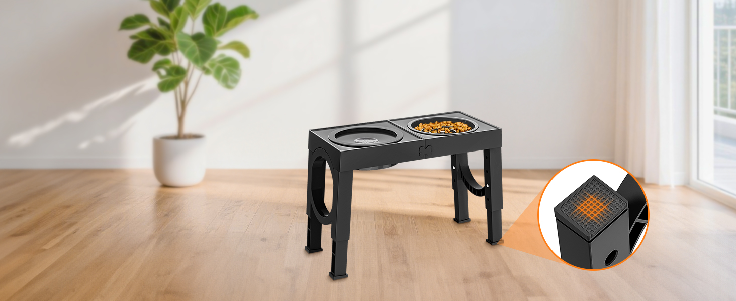 Набір мисок для собак X XBEN 3-в-1: миска для води з захистом від пролиття 1.4L, миска від захлистування 1L, годівниця з 5 рівнями регулювання висоти для середніх та великих собак, нековзна годівниця, рожевий колір