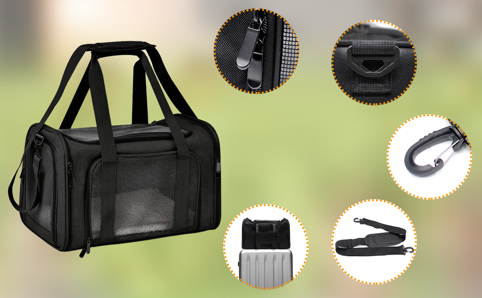 Транспортна сумка для кота та собаки 51x33x33 см. Складана переноска для тварин до 7,5 кг. Підходить для котів, собак, цуценят, маленьких та середніх порід. Ідеальна для подорожей на авто.