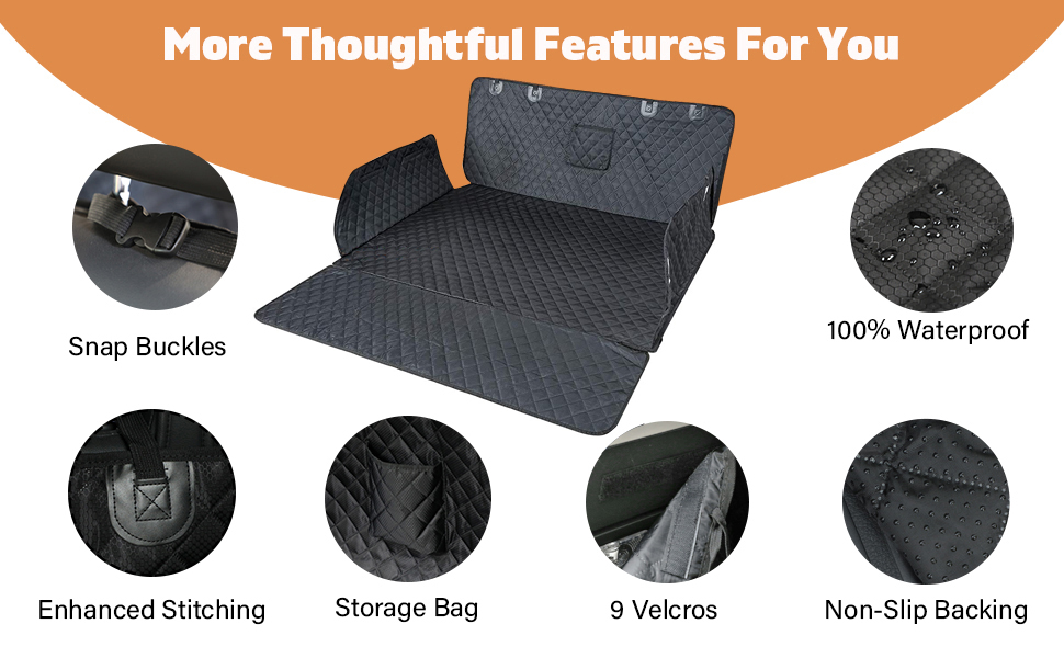 Захист для багажника автомобіля WOWBABEPETS: водовідштовхувальний килимок для собак у SUV, Vans. Великий розмір, неслизький.