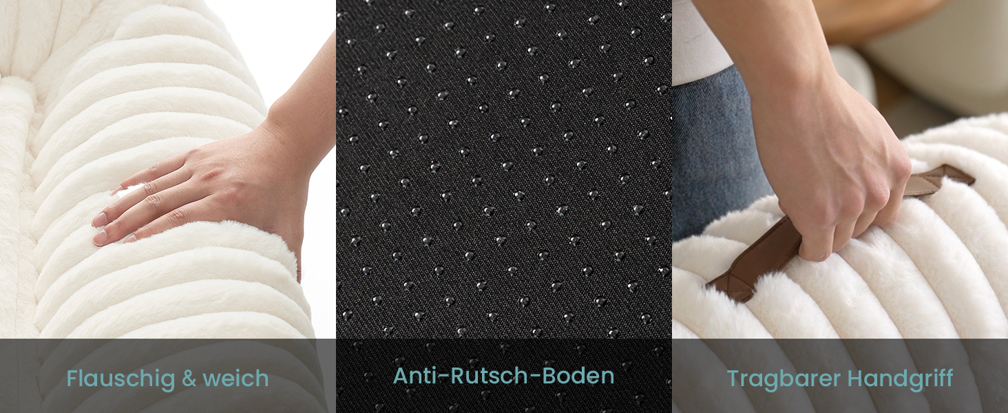 М'яке ліжко для котів COZY KISS, 65x44x30 см (Сірий) - для великих котів та маленьких собак, з антиковзаючою основою