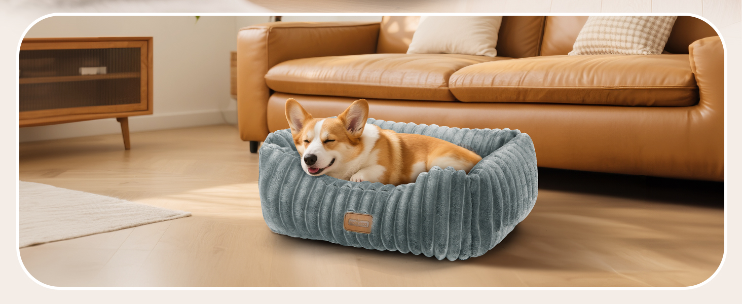 Ліжко для собак Nobleza, 65x55x20 см, сіре, з м'якою піною, знімний чохол, неслизьке дно