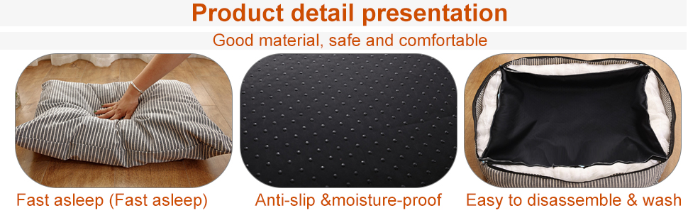 Ортопедичне ліжко для собак Petcute знімний, миючий чохол, антиковзаюче, для маленьких собак, червоний