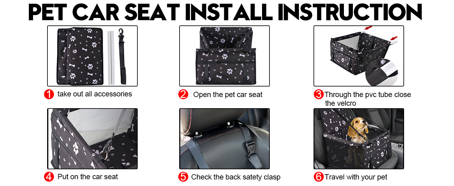 Автокрісло для собак - переноска для маленьких собак, водонепроникна, для заднього та переднього сидіння