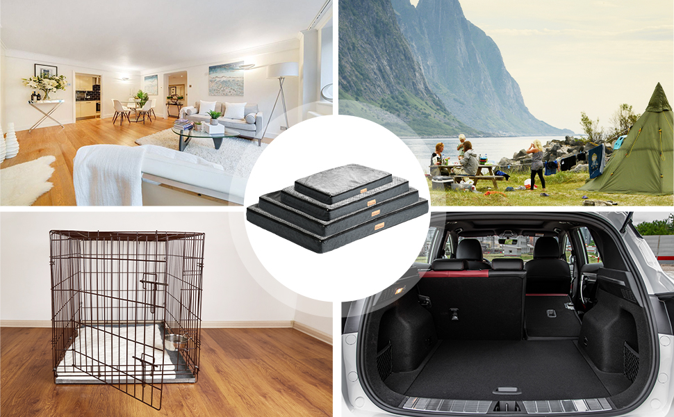 Кіжне ліжко YITAHOME для собак - 76x51 см, знімний чохол, килимок для собак, миється, не слизьке, сірий 76x51x7.5 см (Д x Ш x В)