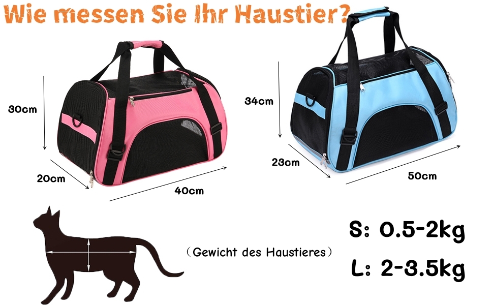 Транспортна сумка для тварин: переноска для собак та котів, рожева, 50 x 23 x 34 см