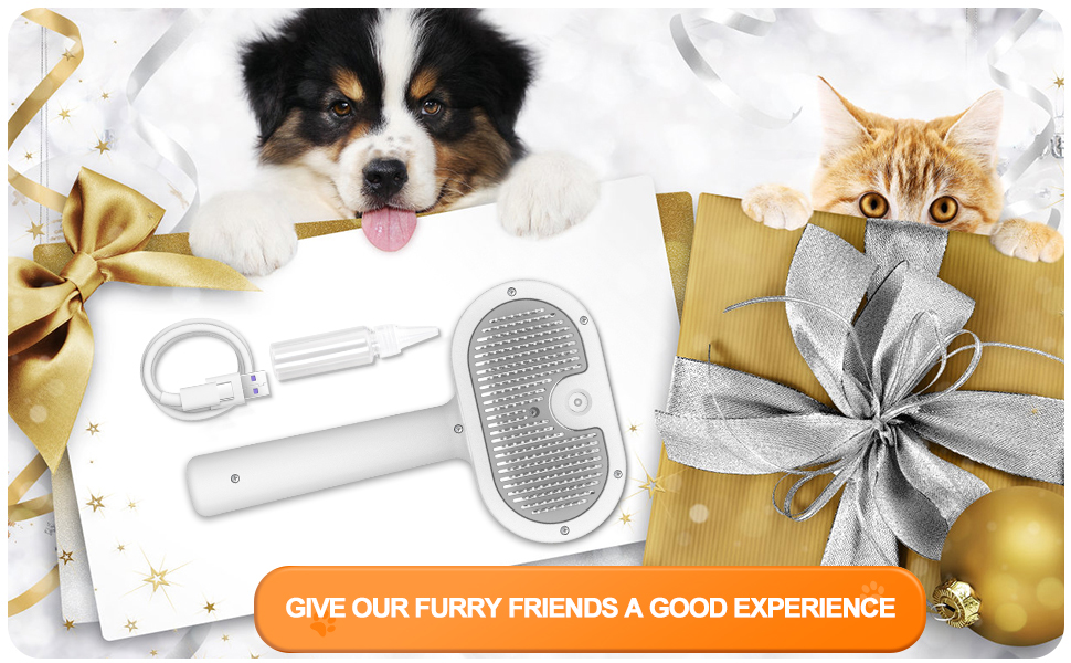 Бьордобра Стімі Кетенбюстш, щітка для котів 3 в 1 зі спіральним масажем, видаляє шерсть, біла