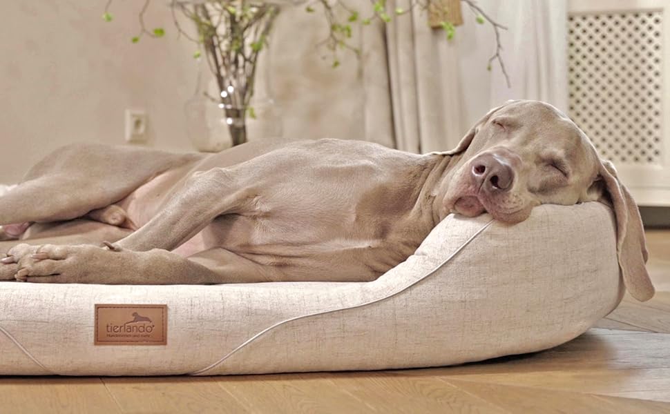 Ортопедичне собаче ліжко Tierlando Tiffany Couture XL/XXL: зручне диван для великих собак з пам'яті ефекту, знімний чохол, 145x105 см, чорний колір