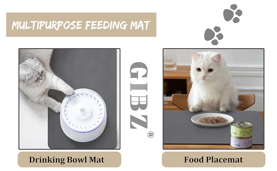 Підкладка під миску для собак GIBZ, силіконова, водовідштовхувальна, 50x80 см, сіра