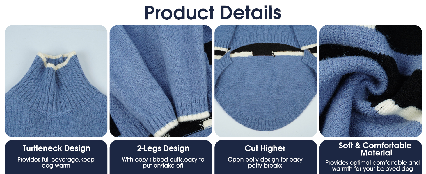 Пуловер IECOii для собак з навушниками, теплий зимовий костюм для грейхаундів, курчаків, віппетів, блакитний, розмір M