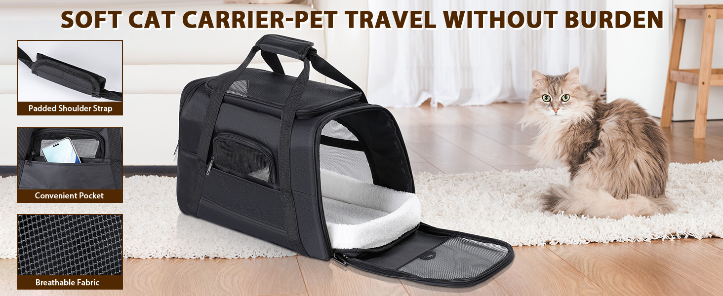 Транспортний бокс для котів Romon: переноска для тварин, переноска для котів, сумка-переноска для котів та цуценят до 6 кг, з регульованим плечовим ременем