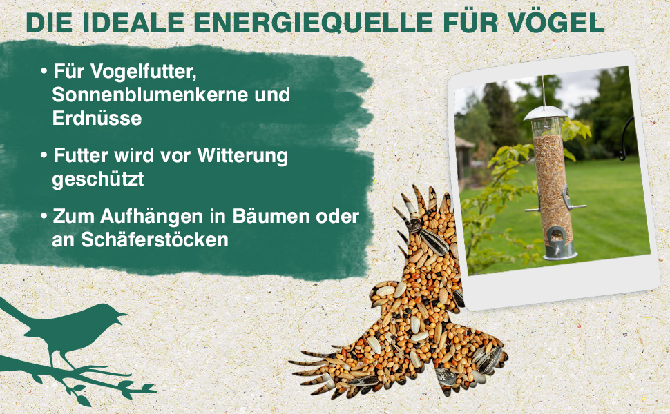 Годівниця для птахів Gardman Heavy Duty – міцна металева годівниця з 4 місцями для насіння, соняшника та горіхів