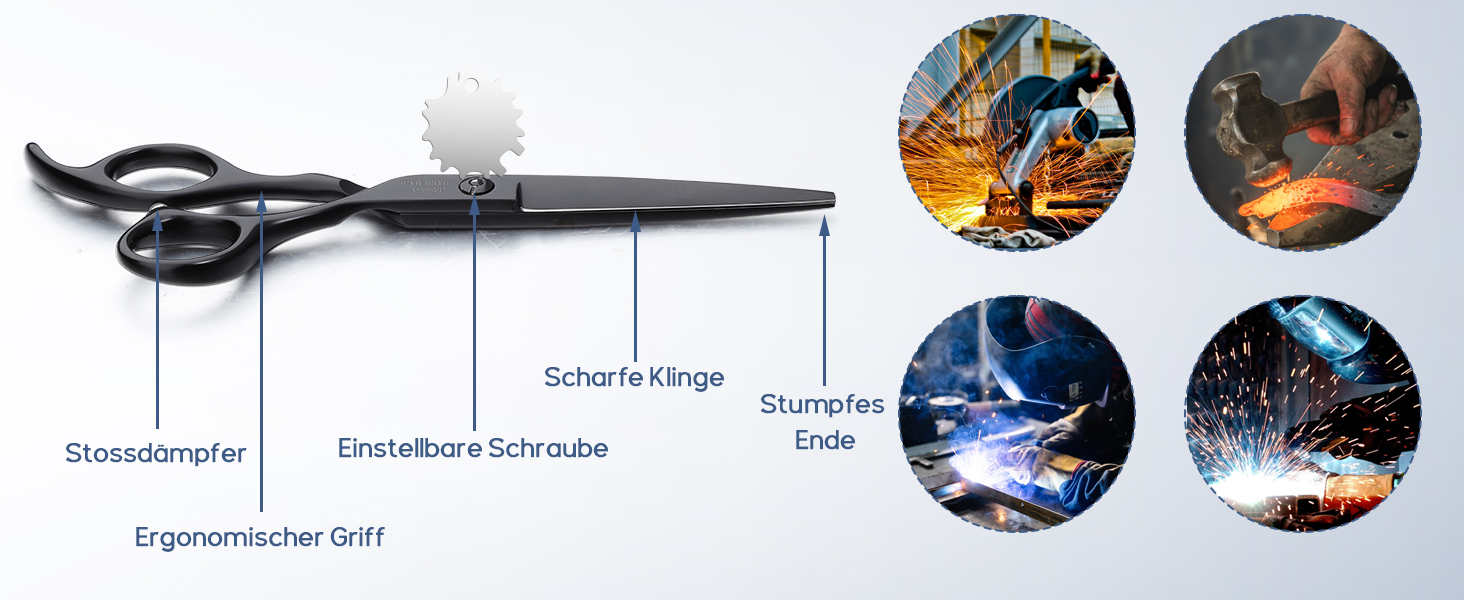 Набір професійних перукарських ножиць JASON - 6.5' (16.5 см), перукарські ножиці для перукарів та початківців, блакитно-чорний