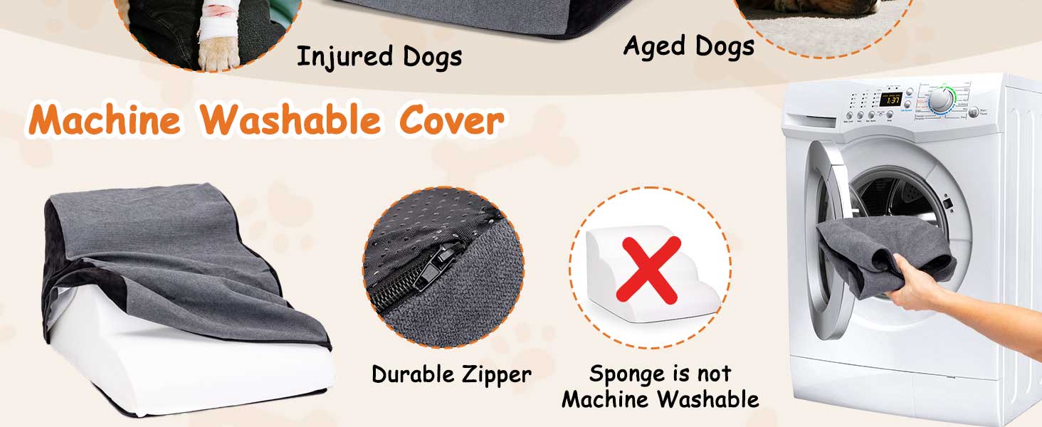 Сходинки для собак Nobleza – 3 сходинки, сірі, 35x56x40 см, з миючим покриттям та протиковзким дном