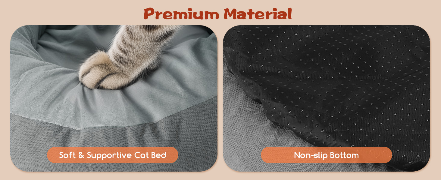 Кішечкове ліжко Nobleza з регульованою температурою, тепла підстилка у вигляді пончика з захисним кабелем, що не гризеться, 50 см, сіре