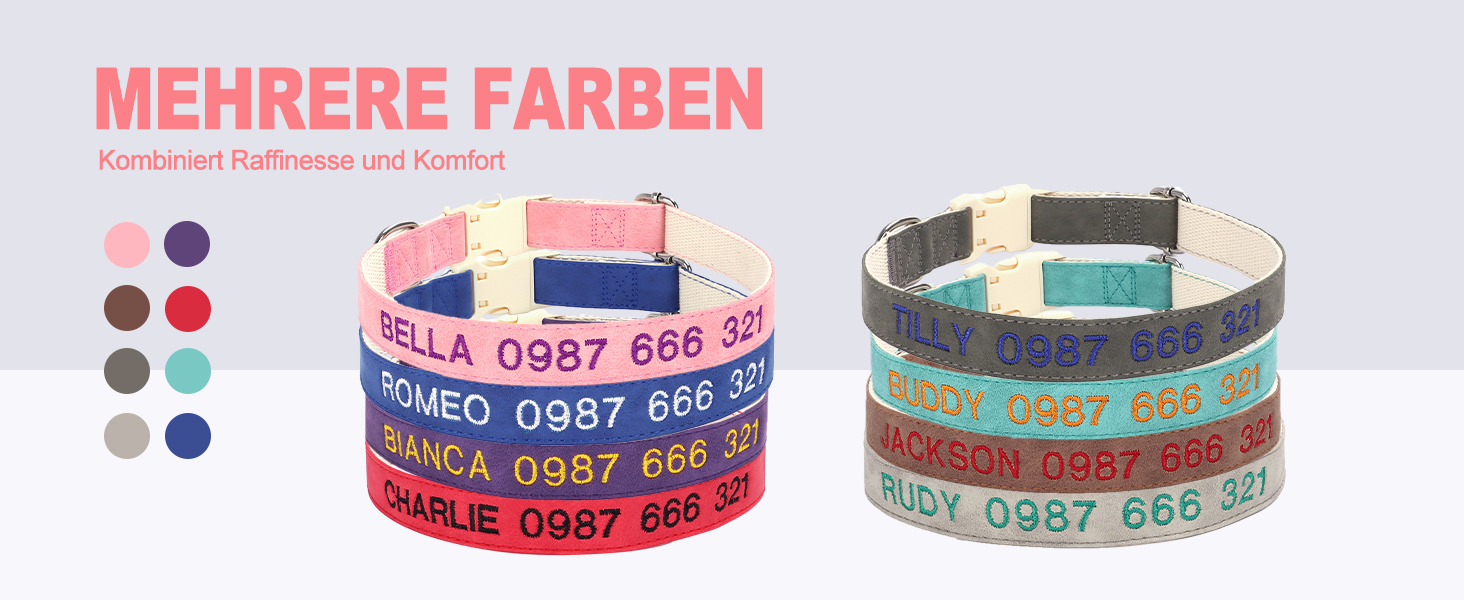 Персоналізоване собаче ошийник з металевою застібкою, двостороннє оксамитове ошийник з іменем та номером телефону, регульовані розміри для малих, середніх та великих собак (м'яке шкіряне ошийник)