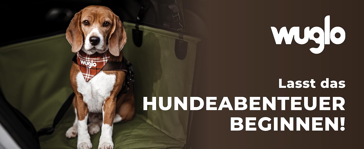 Автокрісло для собак WUGLO Extra Stabiler - міцне, водонепроникне, для собак середніх розмірів (M, Хакі)