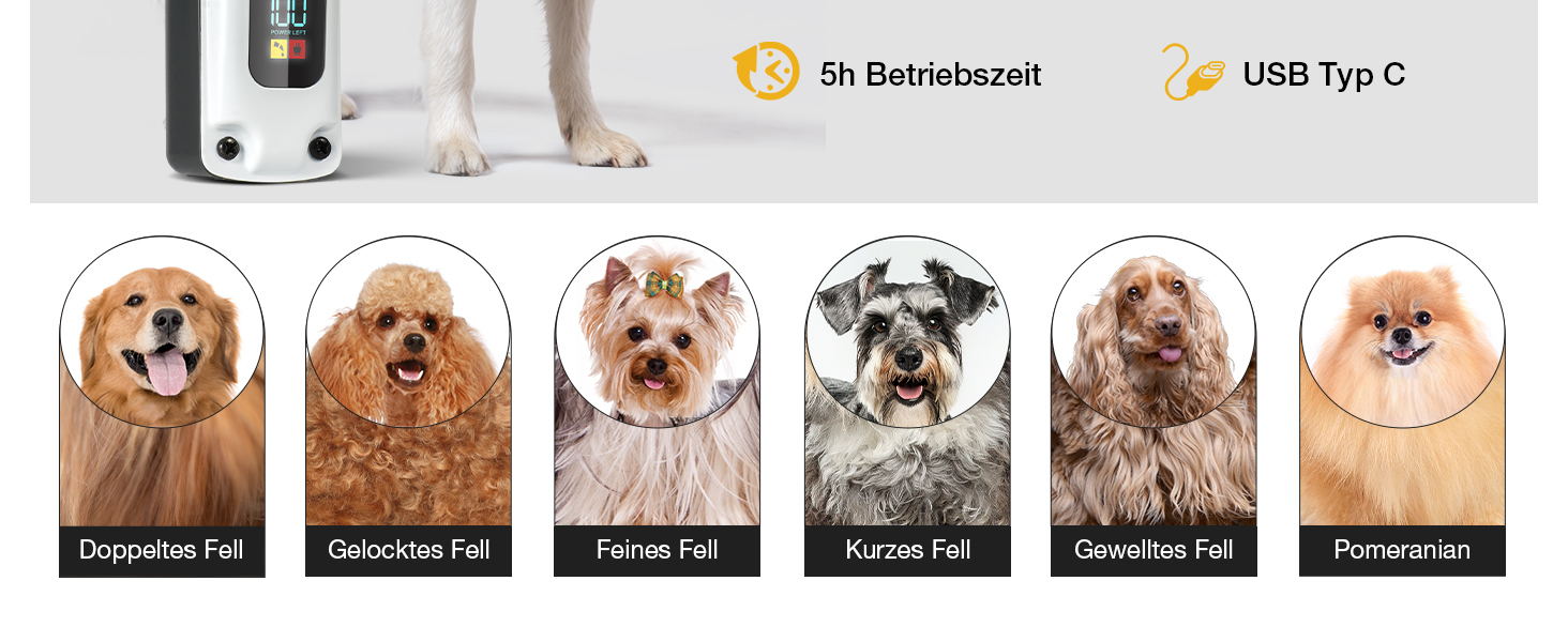 Професійна машинка для стрижки собак Leise з нержавіючої сталі, для густого та кучерявого хутра