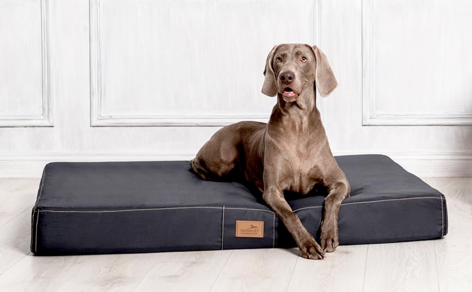 Ортопедичний лежак для собак Tierlando® Basic, 80x60 см, чорний. З антиковзким покриттям, для великих собак.