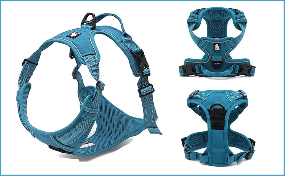 Шлейка для собак Truelove TLH5651, чорна, розмір S, запобігає ривкам, світловідбиваючі шви