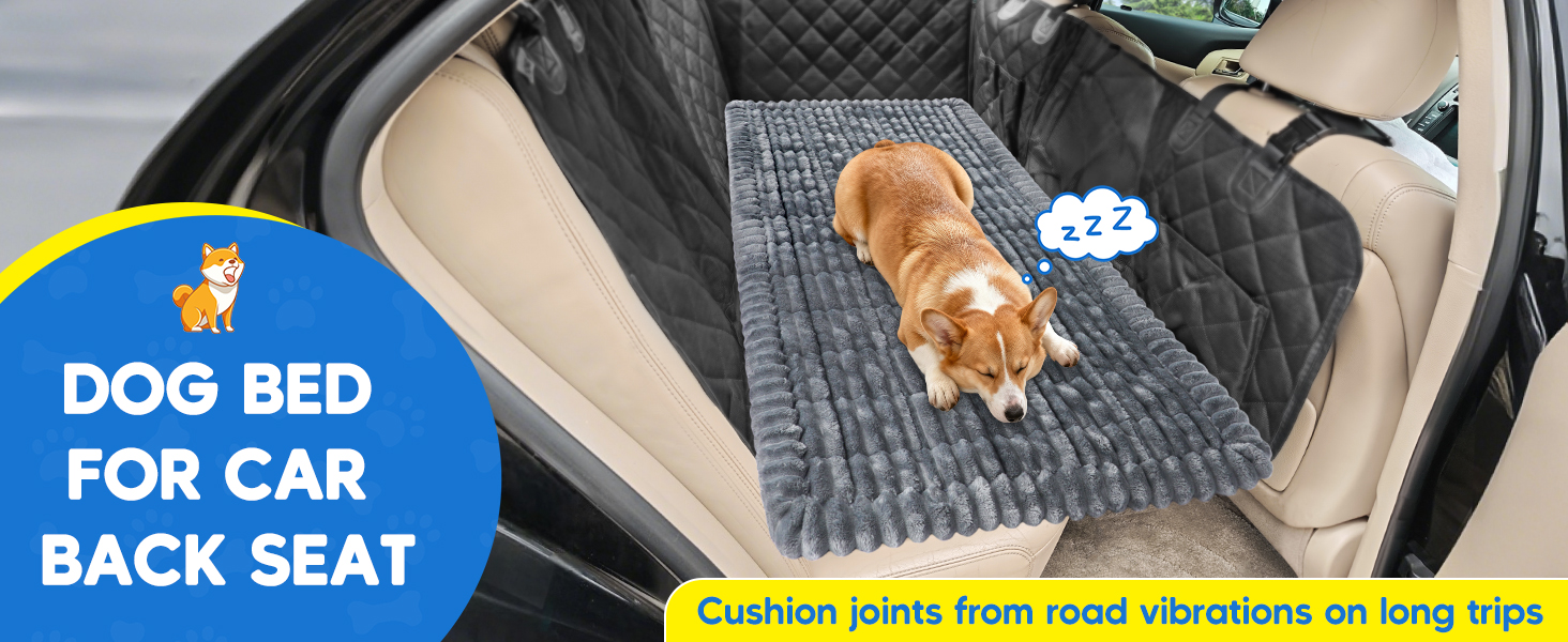 Килимок для собак у машину Loiion, антиковзаюча підстилка на заднє сидіння, м'яка автодеки для собак, 127×62,5x2,5 см, темно-сірий