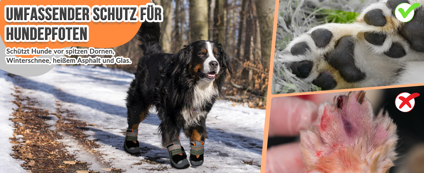 Чоботи для собак SlowTon, 4 шт. - захист лап, неслизька підошва, дихаючі, з регульованим кріпленням, для малих, середніх та великих собак. Чорний (4 шт.)