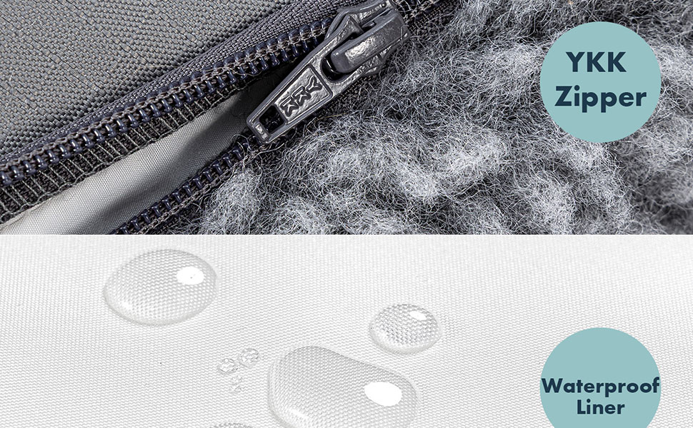 Лежанка для собак з міцного матеріалу, стійка до кусання - кругла, пухнаста, для агресивних собак, 63 см, сірий колір