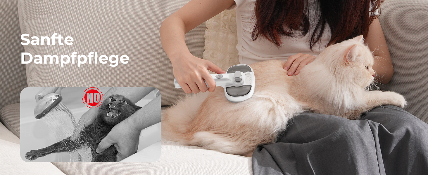 Парфумерна щітка для котів Pecute з функцією розпилення, великий резервуар для води, масажна щітка для видалення шерсті, підходить для собак та котів (зелена)