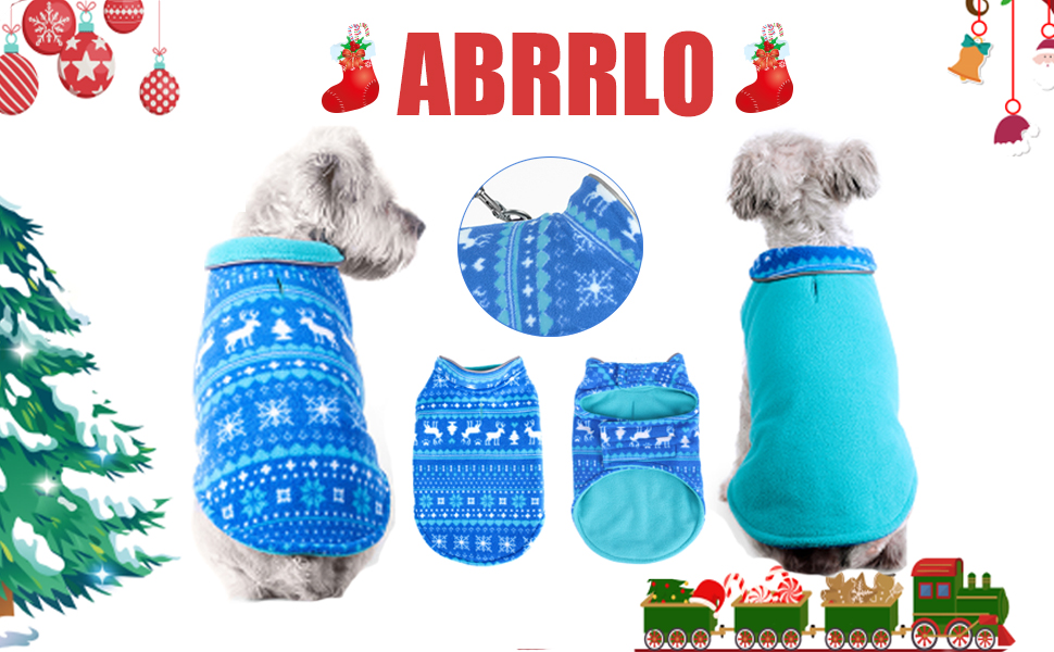Флісовий теплий жилет для собак ABRRLO, світловідбиваючий, для маленьких та середніх собак, реверсивний, синій, XXL