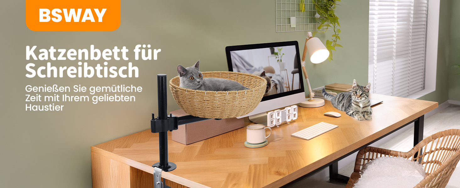 Кігтеточка-ліжко для кота на стіл: обертання 360°, регульована висота, без свердління. Підвищене котяче ліжко над столом. Тримає кошеня/кота поруч. Зручне ліжко для кота з подушкою для тварин.