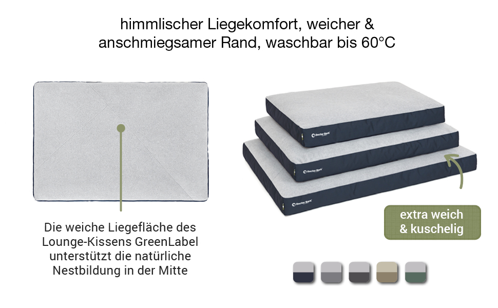 М'яке ліжко для собак середніх порід GreenLabel - зручне та миюче, 88x60 см, кобальтово-синій колір